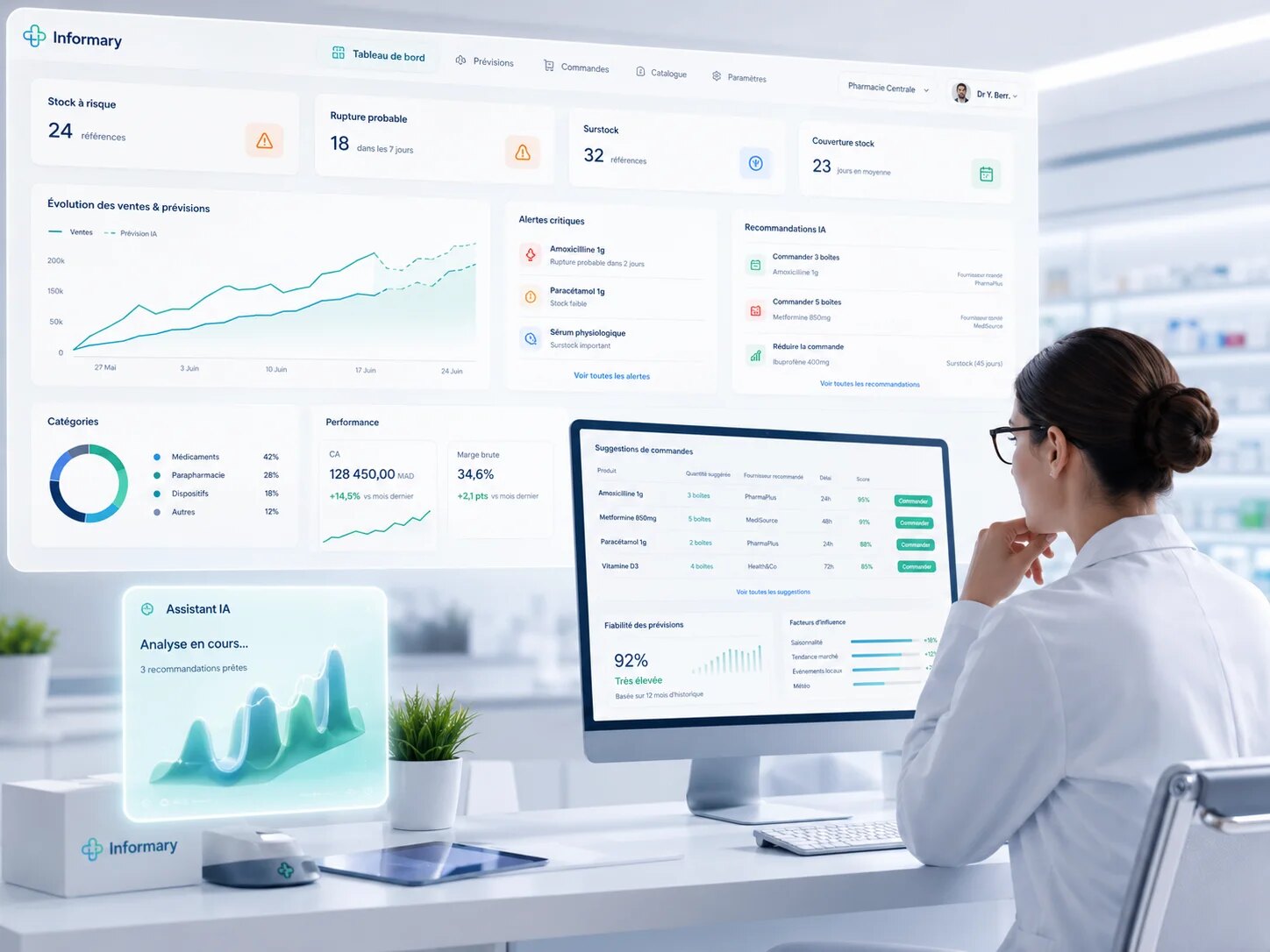 Informary AI analysant les données de stock et de réapprovisionnement